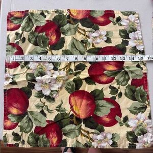 Apple blossoms  Tablecloth with Red and Green Apples  on yellow background